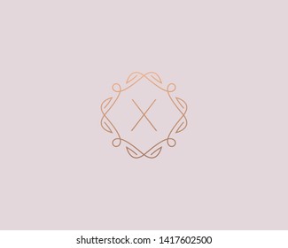 Simple elegant letter X icon logo. Lineart monogram vector logotype
