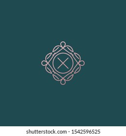 Simple elegant letter X icon logo. Lineart monogram vector logotype
