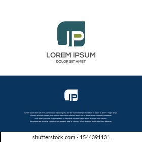 Simple elegant letters combination logo for branding identity. 'Jp' as a couple. Vector image.