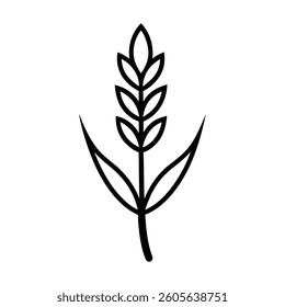 A simple, elegant line art illustration of a lavender sprig.
