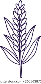 A simple, elegant line art illustration of a lavender sprig.