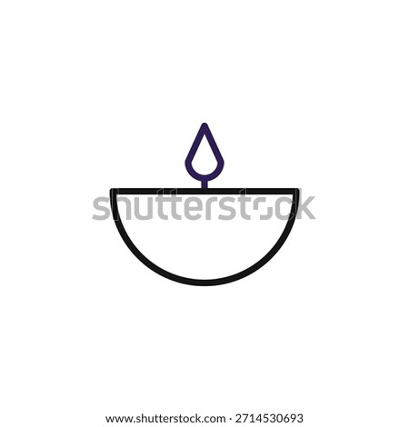 A simple and elegant line art illustration depicting a glowing tealight candle. The minimal design evokes feelings of peace, serenity, and spiritual illumination, making it suitable for various