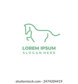 A simple but elegant line art style horse logo