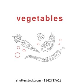 Simple elegant line vegetables illustration. Vector image.
