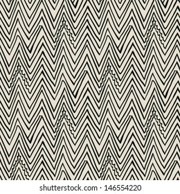 Simple, elegant linear seamless vector pattern with zigzag lines in black and white. Texture in hipster style for web, print, wallpaper, fall fashion fabric, textile, website or invitation background
