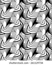 Simple elegant linear vector pattern in 1920s style. Modern art deco background with lines and geometric ornament in black and white color 