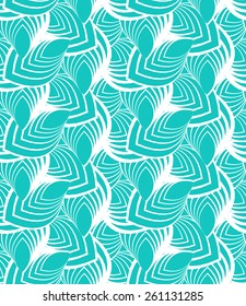 Simple elegant linear vector pattern in 1920s style. Modern art deco background with lines and geometric ornament in bright aqua green color