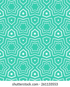 Simple elegant linear vector pattern in 1920s style. Modern art deco background with lines and geometric ornament in bright aqua green color