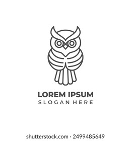 simple elegant lineart style owl logo