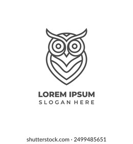 Logotipo de búho de estilo lineal elegante simple