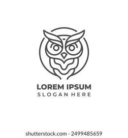 Logotipo de búho de estilo lineal elegante simple