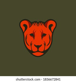 Simple and elegant lion head logo vector