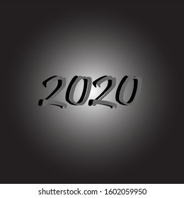 the simple elegant logo of 2020 with black background