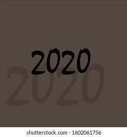 the simple elegant logo of 2020 with grey background