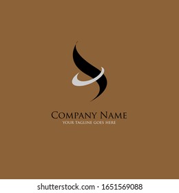 el sencillo y elegante logo de la letra negra con fondo marrón