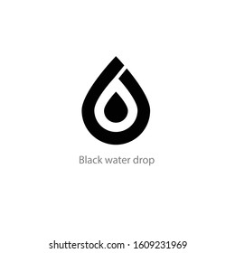 the simple elegant logo of black water drop