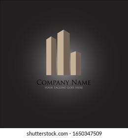 el sencillo y elegante logotipo de la construcción marrón