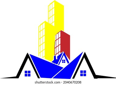 das schlichte, elegante Logo des braunen Gebäudes

