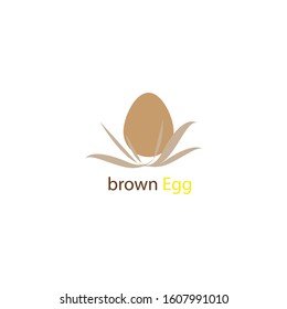 The simple elegant logo of brown egg