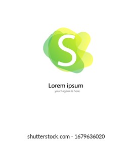 the simple elegant logo of business with abstract liquid and white background