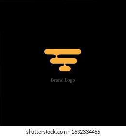 The simple elegant logo of business orange colour with black background