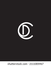 Simple and elegant logo for CD DC  name initials, black background which is a vector design template