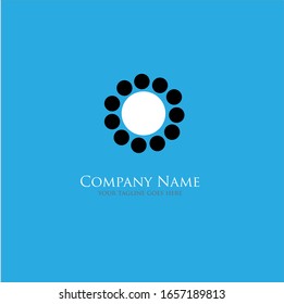 The simple elegant logo of circle with blue background
