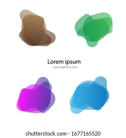 the simple elegant logo of colourful abstract liquid  with white background