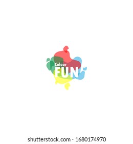 das schlichte, elegante Logo der bunten abstrakten Flüssigkeit