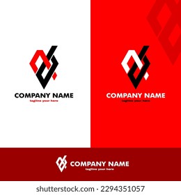 simple and elegant logo for a company, using straight lines, red black color