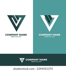 simple and elegant logo for a company, using straight lines. illustration letter v