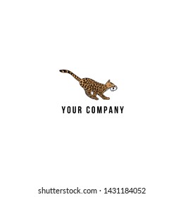 simple and elegant logo design with cat and playing cards