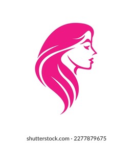 Un diseño de logo sencillo y elegante con la mitad de la cara de una mujer hermosa, que representa belleza y salud. El logotipo es perfecto para empresas de la industria de la belleza, la atención de la piel o la salud