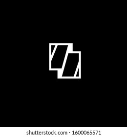 the simple elegant logo of double letter z with black background