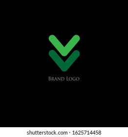 the simple elegant logo of double letter v