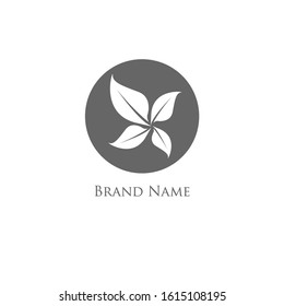 the simple elegant logo of flower leaf