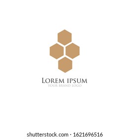The simple elegant logo of four hexagon