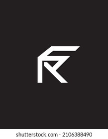 Simple and elegant logo for FR name initials, black background which is a vector design template