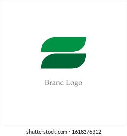 the simple elegant logo of green leaf nature