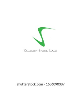 the simple elegant logo of green letter s with white background