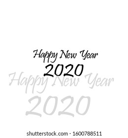 the simple elegant logo of happy new year 2020