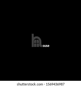 The simple elegant logo of house with black background