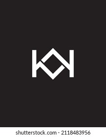 Simple and elegant logo for KK name initials, black background which is a vector design template