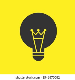 The simple elegant logo of lamp with yellow background