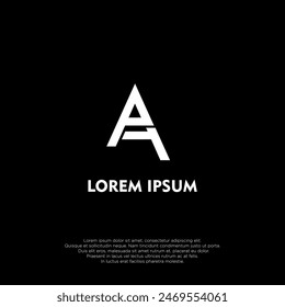 The simple elegant logo of letter A with black background