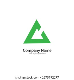 the simple elegant logo of letter c green with white background