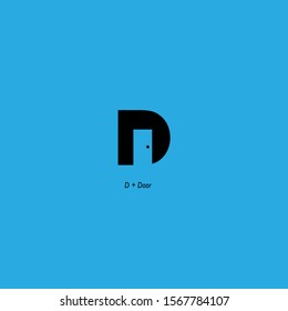 The simple elegant logo of letter d and door