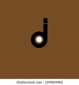 The simple elegant logo of letter d and j combination with brown background