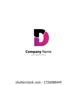 a simple elegant logo of letter D with white background