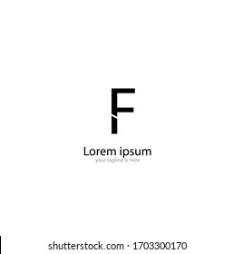 a simple elegant logo of letter F